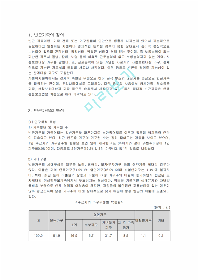 [가족복지]빈곤가족의 현황, 실태, 문제점과 예방 대책(2).hwp